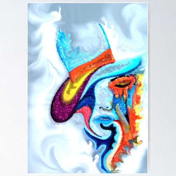 Item preview, colorful abstract fedora woman portrait designed and sold by Jay21743ori.