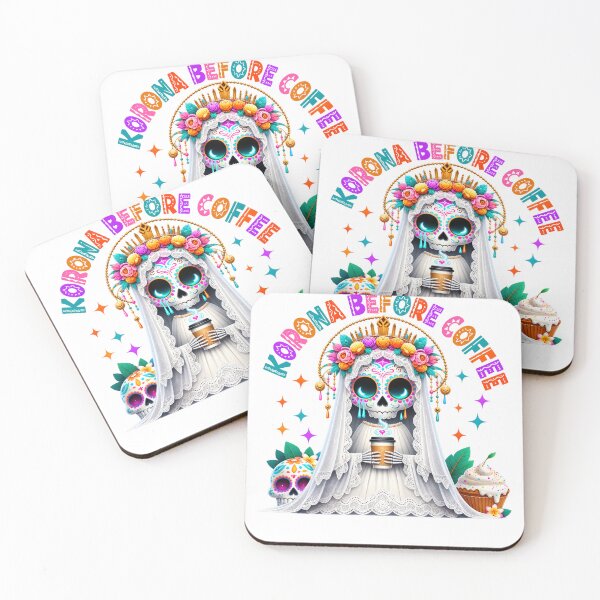 Item preview, Coffee Before Coffee Colorful Sugar Skull Bride designed and sold by KireVeronica.
