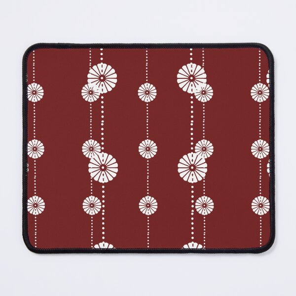 Item preview, Cute white floral and dotted vertical stripes seamless pattern on red background designed and sold by Manyart13031992.