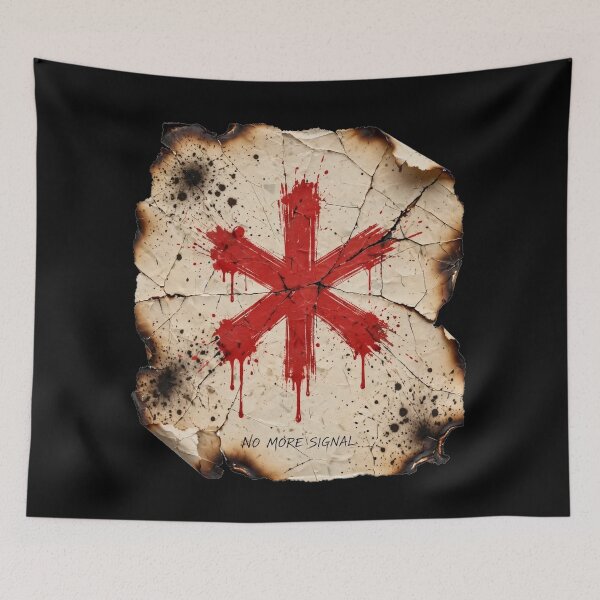 Item preview, No More Signal Burnt Paper Red X Grunge Art designed and sold by Yellowriversss.