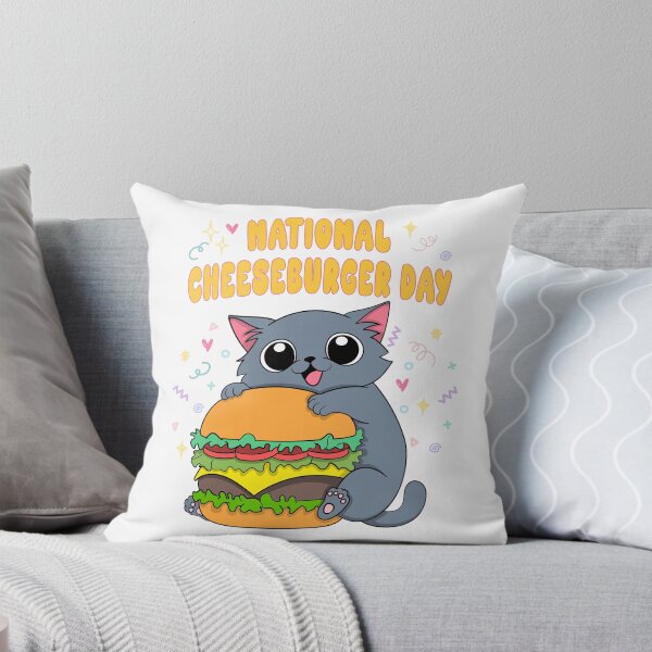 Item preview, National cheeseburger Day Cute Cat designed and sold by Cartoonivacloth.