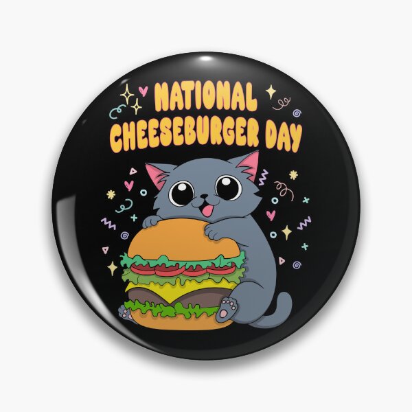 Item preview, National cheeseburger Day Cute Cat designed and sold by Cartoonivacloth.