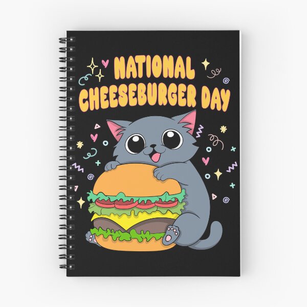 Artikelvorschau, Nationaler Cheeseburger-Tag, süße Katze entworfen und verkauft von Cartoonivacloth.