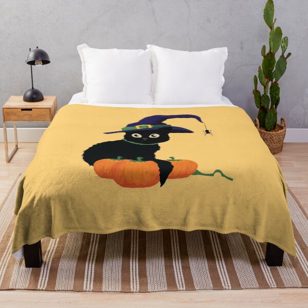Item preview, Cute Black Cat Witch Halloween Pumpkins designed and sold by SolutionsArt.