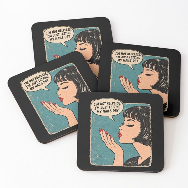 Item preview, Retro Pop Art Woman Not Helpless Nails Dry Comic Soft Grunge designed and sold by Yellowriversss.