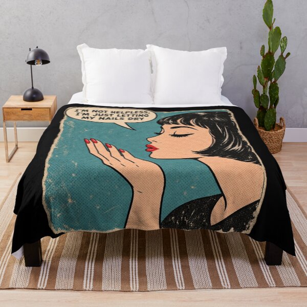 Item preview, Retro Pop Art Woman Not Helpless Nails Dry Comic Soft Grunge designed and sold by Yellowriversss.