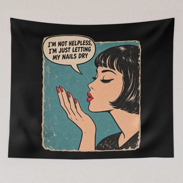 Item preview, Retro Pop Art Woman Not Helpless Nails Dry Comic Soft Grunge designed and sold by Yellowriversss.