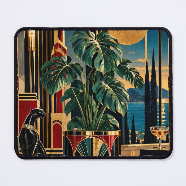 Item preview, Monstera art deco designed and sold by saranagliccuris.