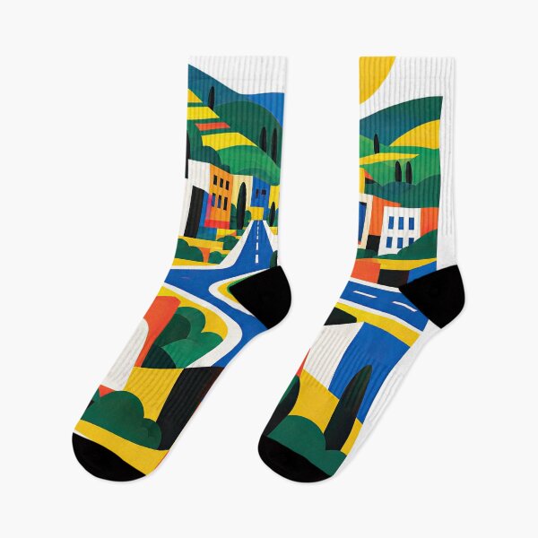 Item preview, Colorful stylized illustration of Muhanga, Rwanda with winding designed and sold by ckybe.