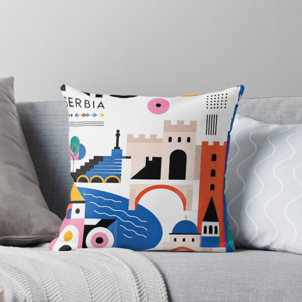 Item preview, Colorful geometric illustration of Nis, Serbia featuring stylize designed and sold by ckybe.