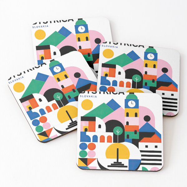 Item preview, Geometric illustrated poster celebrating Banska Bystrica, Slovak designed and sold by ckybe.
