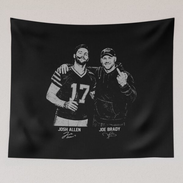 Artikelvorschau, Josh Allen Joe Brady Buffalo Football Retro-Fan entworfen und verkauft von ProfesStore.