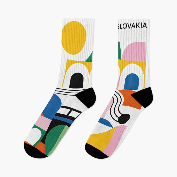 Item preview, Geometric travel poster featuring colorful North Slovakian archi designed and sold by ckybe.
