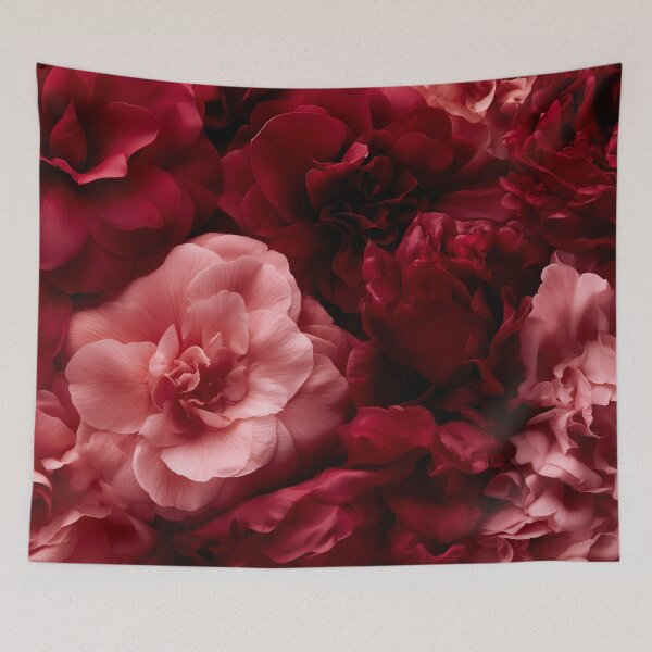Aperçu de l'œuvre Fleurs Rouges et Roses, Composition Florale Luxueuse créée et vendue par kaldart.