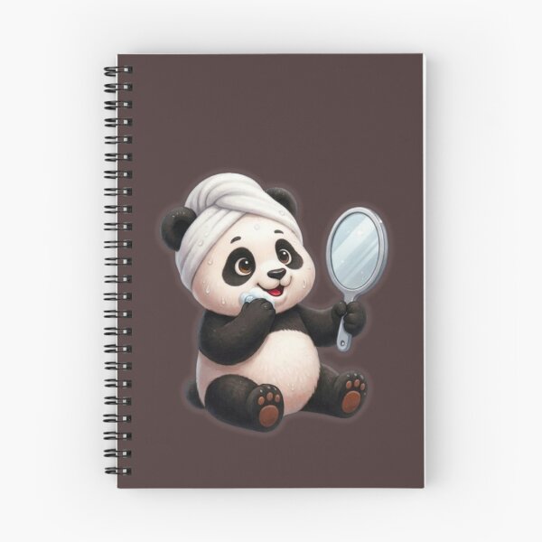 Item preview, Cute Panda Skincare Routine Mirror Reflection Art designed and sold by EnginerdStudio.