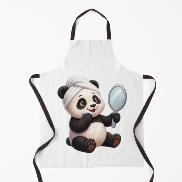 Item preview, Cute Panda Skincare Routine Mirror Reflection Art designed and sold by EnginerdStudio.