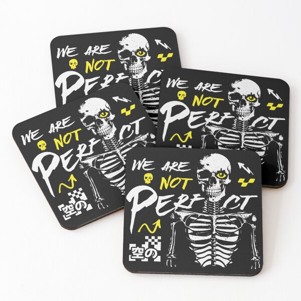 Item preview, We Are Not Perfect T-Shirt, Skeleton Graphic Streetwear Tee, Bold Typography Skull Shirt, Urban Edgy Gift designed and sold by baretyas.