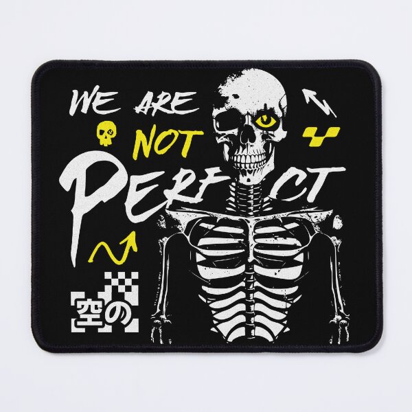 Item preview, We Are Not Perfect T-Shirt, Skeleton Graphic Streetwear Tee, Bold Typography Skull Shirt, Urban Edgy Gift designed and sold by baretyas.