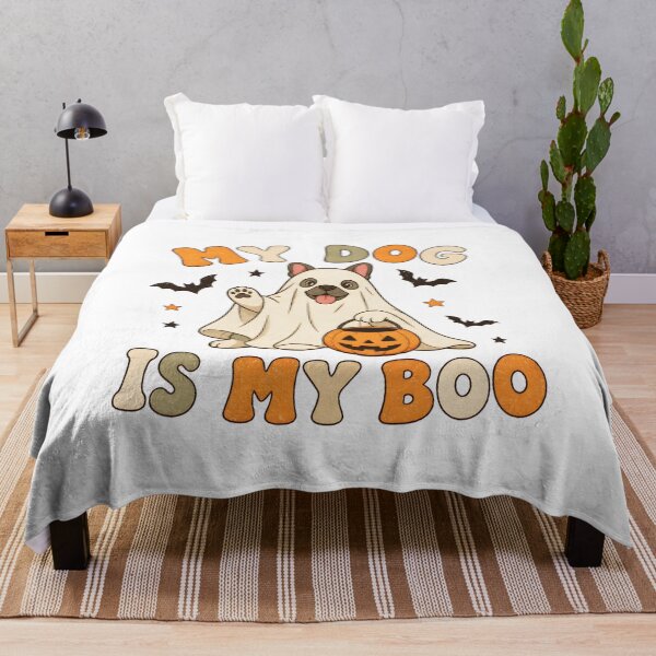 Item preview, My Dog Is My Boo Retro Halloween Ghost Dog Pumpkin designed and sold by OlyvieArt.