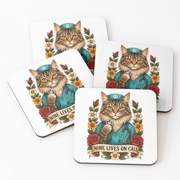 Item preview, Nine Lives On Call Doctor Cat Art designed and sold by Old's Cool Cat Studio.