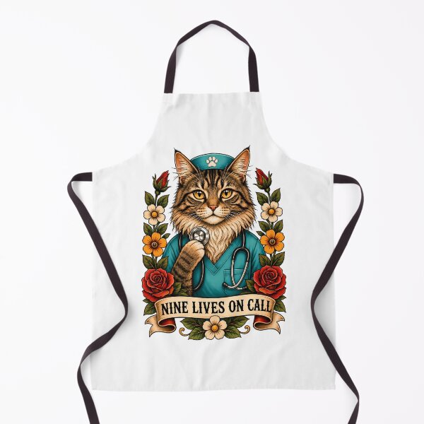 Item preview, Nine Lives On Call Doctor Cat Art designed and sold by Old's Cool Cat Studio.