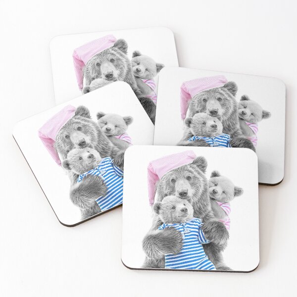Item preview, Mother Bear with Two Bear Cubs in Matching Pajamas designed and sold by PLisasPets.