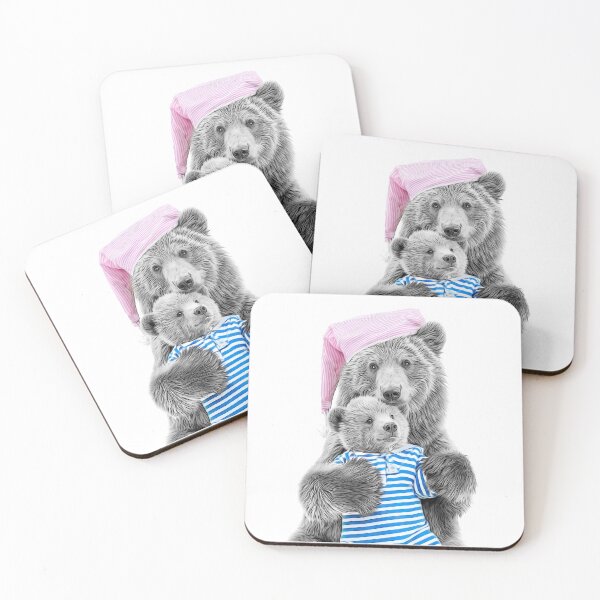 Item preview, Mother Bear and Baby Bear in Cozy Striped Pajamas designed and sold by PLisasPets.