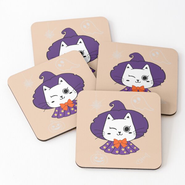 Item preview, White Cat with Costume with Star Pattern and Magic Hat designed and sold by AlginaPugachova.