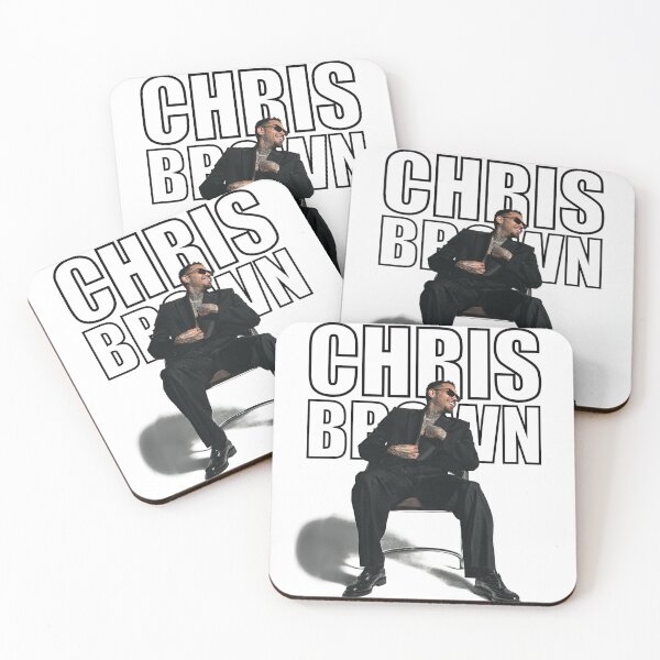 Item preview, Chris Brown Modern Suit Portrait Outline Typography Streetwear Design designed and sold by Coolshopsea.
