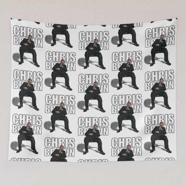 Item preview, Chris Brown Modern Suit Portrait Outline Typography Streetwear Design designed and sold by Coolshopsea.