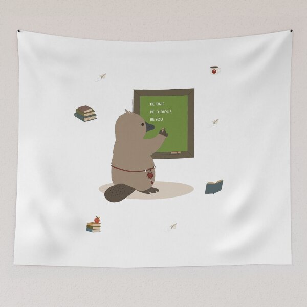 Item preview, Cute Platypus Character Writing on a School Blackboard designed and sold by TatinkaArtskill.