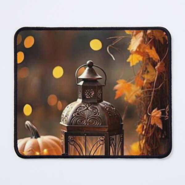 Item preview, Cozy Autumn Vintage Lantern with Glowing Pumpkins and String Lights — Fall Bokeh Art designed and sold by LYAN-STORE.