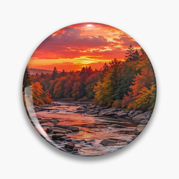 Item preview, Autumn River Valley at Sunset designed and sold by Wild Bloom Paws.
