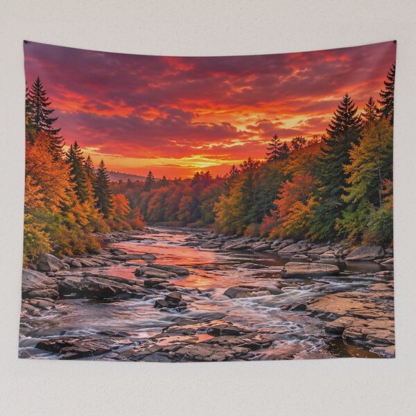 Item preview, Autumn River Valley at Sunset designed and sold by Wild Bloom Paws.