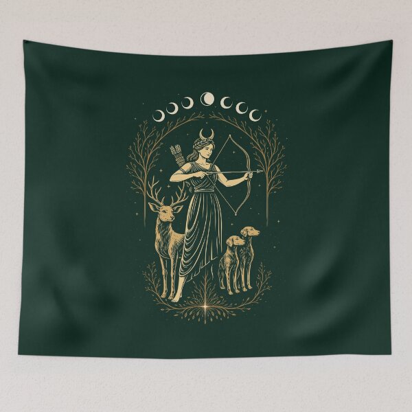 Item preview, Goddess Diana, Moon Phases, Deer Hunt, Goddess designed and sold by Christine Krahl.