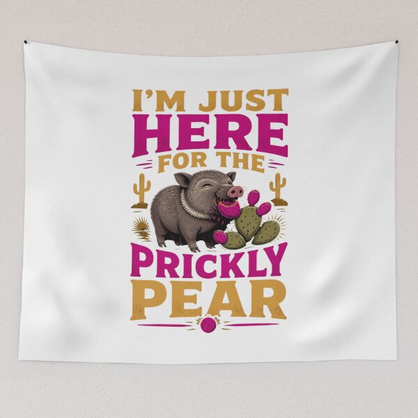 Item preview, Funny Javelina and Prickly Pear – Collared Peccary Arizona designed and sold by Art-Arcade6.