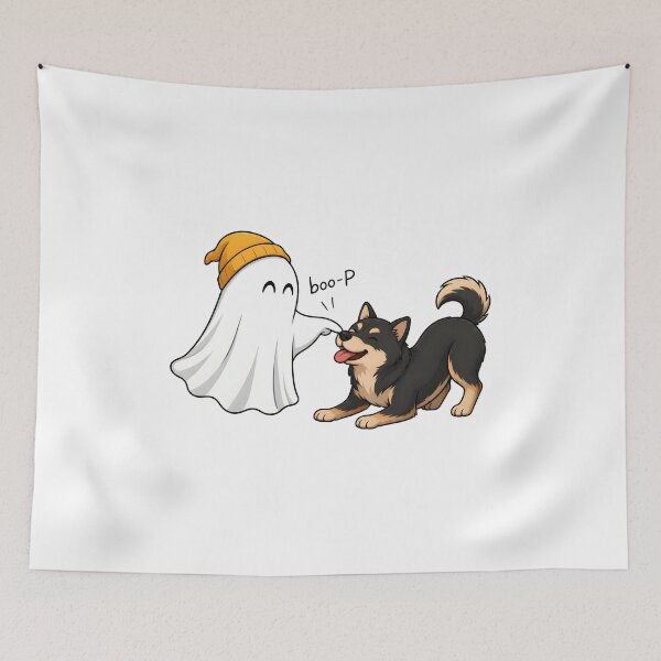 Item preview, Boo-p Ghost Dog Playful Cute Funny designed and sold by OlyvieArt.