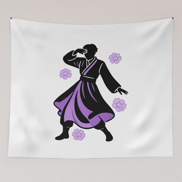 Item preview, Hanbok Silhouette – K-Pop Purple Aesthetic Illustration designed and sold by bloomling.