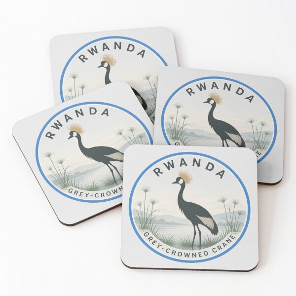 Item preview, Rwanda Grey‑Crowned Crane · National Bird Badge designed and sold by The Digital Compass.