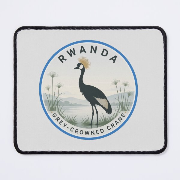 Item preview, Rwanda Grey‑Crowned Crane · National Bird Badge designed and sold by The Digital Compass.