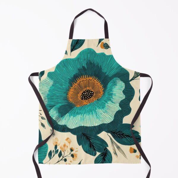 Item preview, Bright blue floral pattern design designed and sold by anytka.