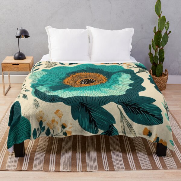 Item preview, Bright blue floral pattern design designed and sold by anytka.