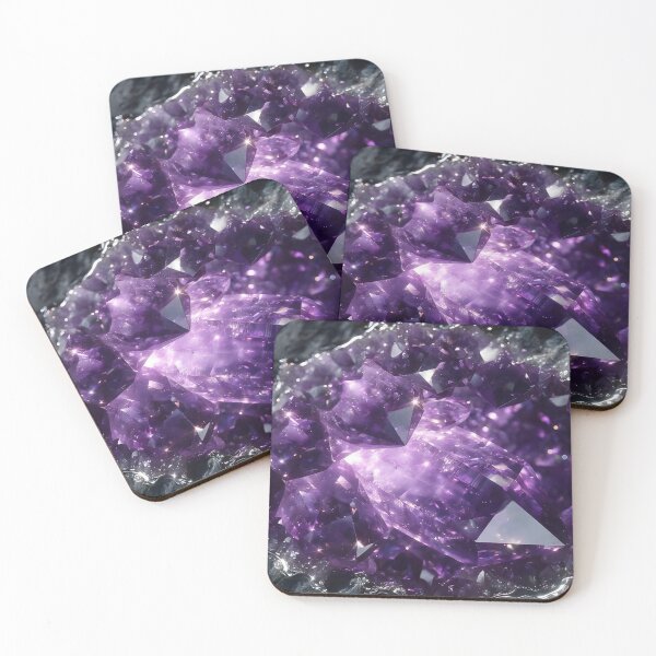 Item preview, Glowing Purple Amethyst Geode Crystal — Sparkling Mystical Mineral Macro designed and sold by LYAN-STORE.