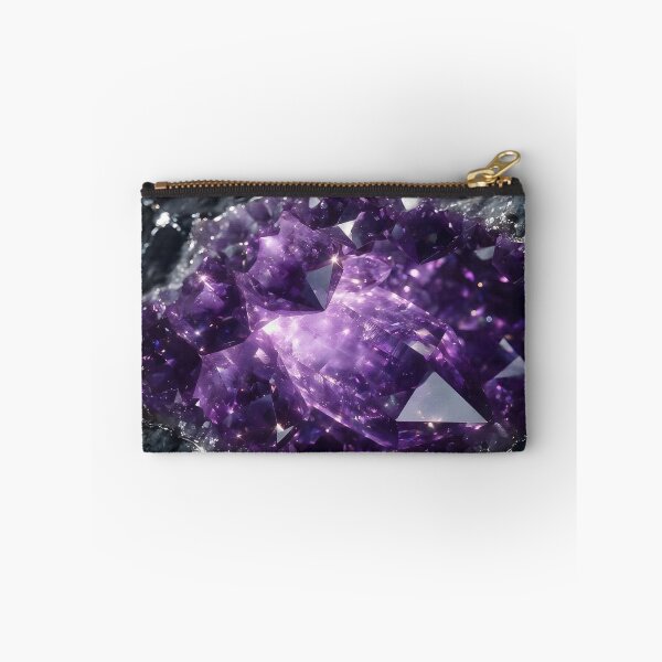 Item preview, Glowing Purple Amethyst Geode Crystal — Sparkling Mystical Mineral Macro designed and sold by LYAN-STORE.