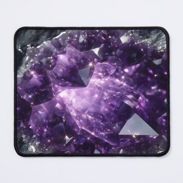 Item preview, Glowing Purple Amethyst Geode Crystal — Sparkling Mystical Mineral Macro designed and sold by LYAN-STORE.