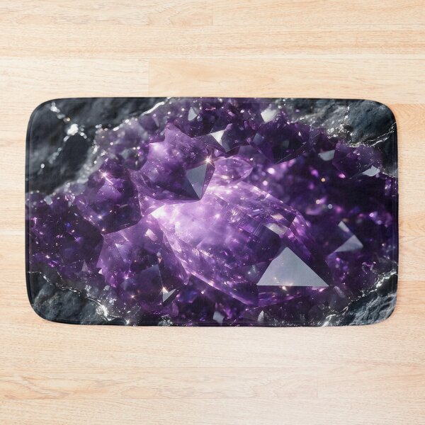 Item preview, Glowing Purple Amethyst Geode Crystal — Sparkling Mystical Mineral Macro designed and sold by LYAN-STORE.