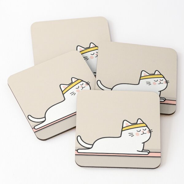 Item preview, Cat doing yoga on mat designed and sold by anytka.