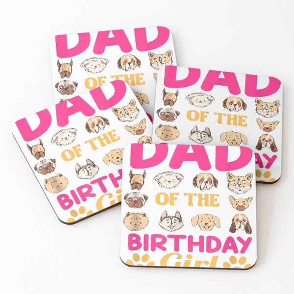 Item preview, Dad Of The Birthday Girl Cute Dogs Dog Lover Theme designed and sold by WhimsyWeird.