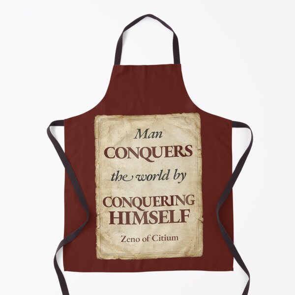 Item preview, Man Conquers the World by Conquering Himself - Zeno of Citium - Vintage Distressed Stoic Quote - Roman Red Version designed and sold by Stoic Core.