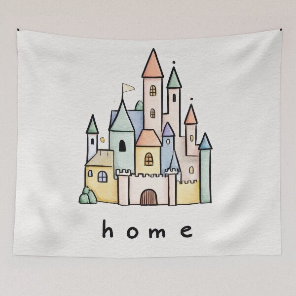 Item preview, Colorful castle with the word home designed and sold by anytka.